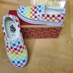 NEW Vans Checkerboard Rainbow Size W 7